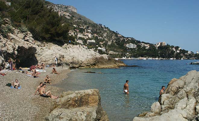 A photo of a gay beach in St. Laurent–Eze, France.