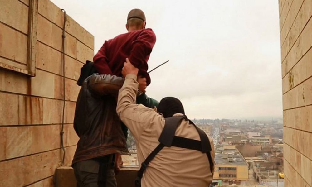 ISIS throws gay man off building