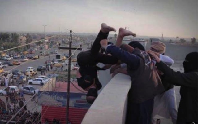 This is a photo of ISIS executing a gay man.