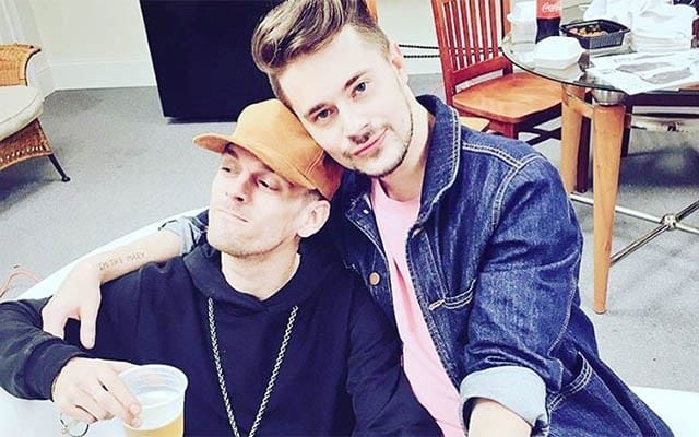 This is a photo of Aaron Carter and Chris Crocker.