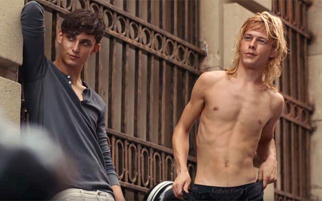 This is a photo the young men from Calvin Klein’s new ad campaign.