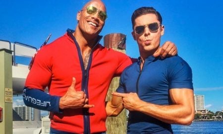 This is a photo of Zac Efron and The Rock.
