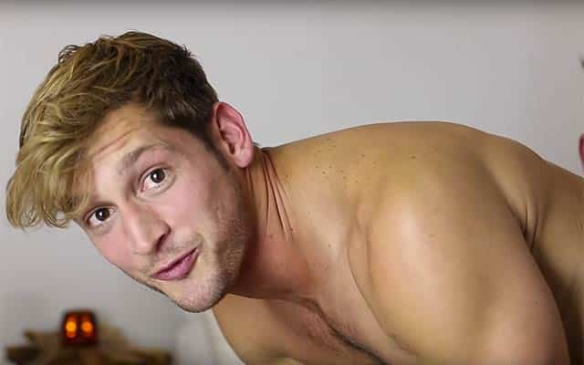 This is a photo of Max Emerson manscaping.