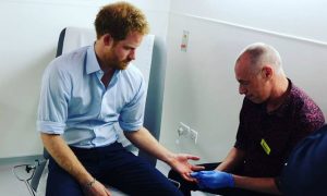 This is a photo of Prince Harry getting an HIV test.