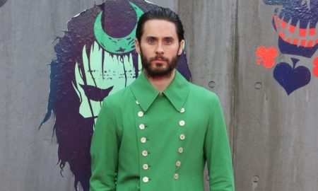 Jared Leto in a green jacket