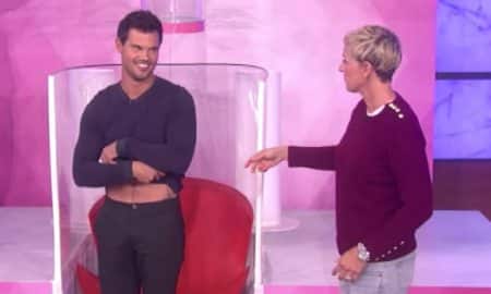 Taylor Lautner Flashes His Famous Abs on Ellen