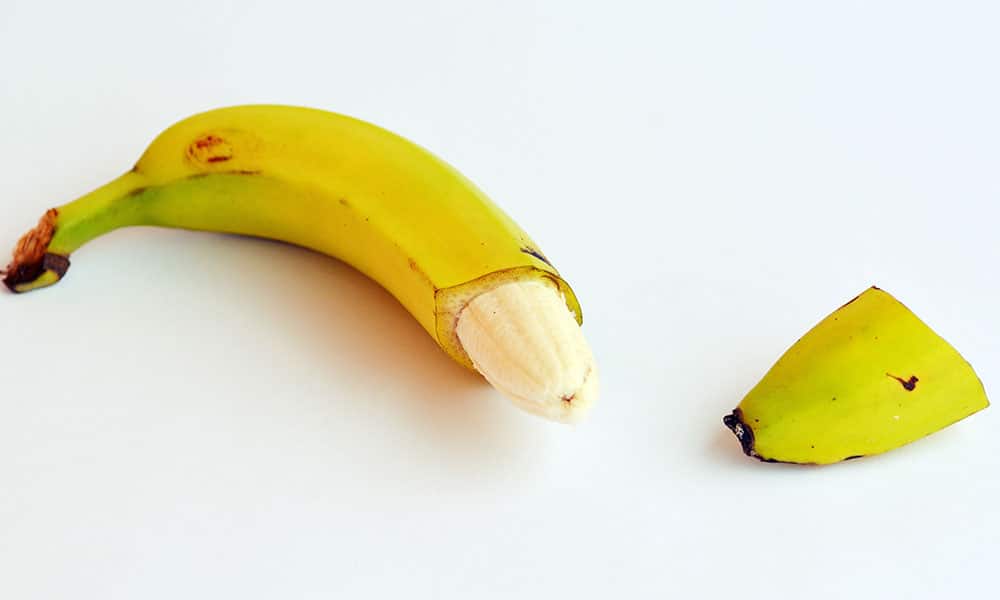A cut banana