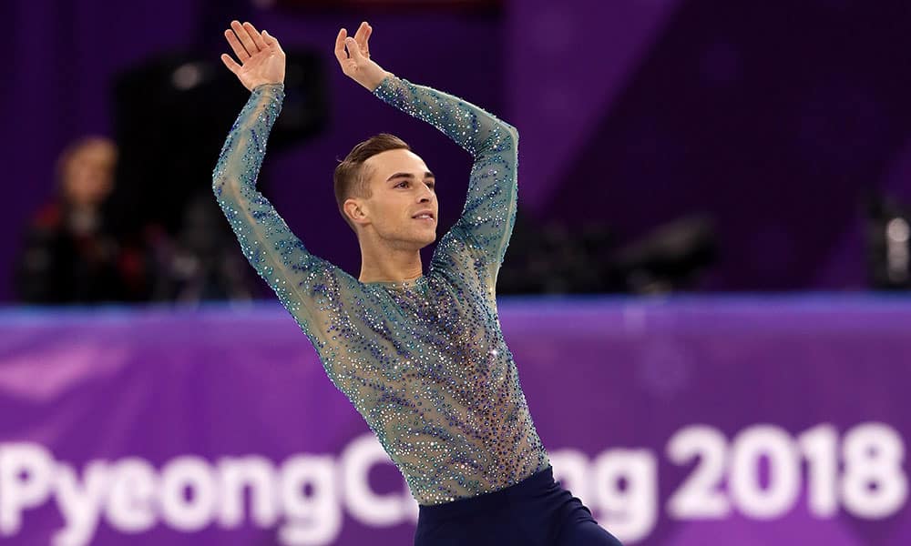 Adam Rippon of the United States competes