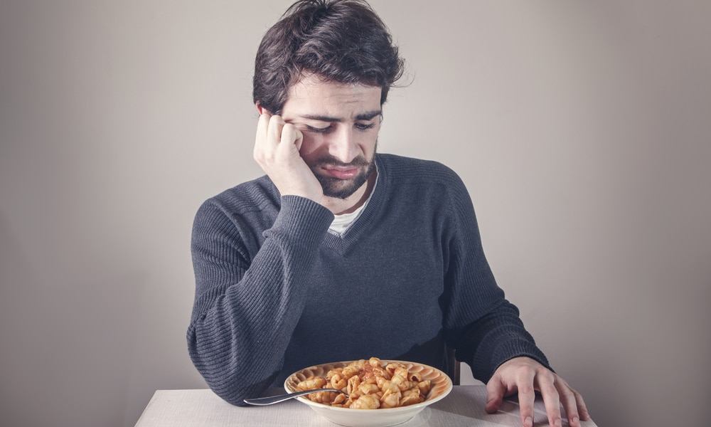 Depressed man not eating