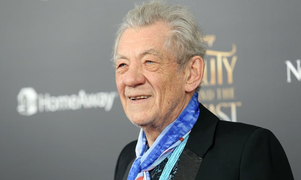 Sir Ian McKellen attends the premiere of 'Beauty and the Beast'