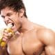 Man eating a banana to boost testosterone