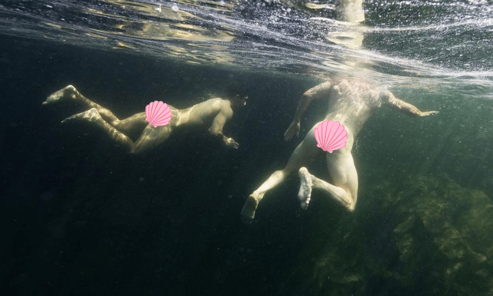 A photo of a male model underwater by Lucas Murnaghan