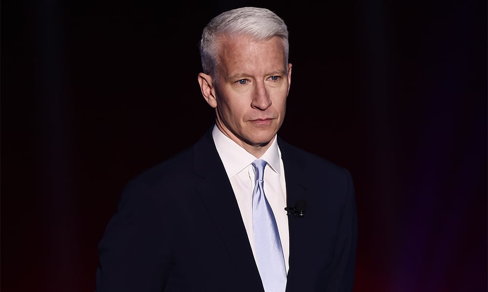 Journalist Anderson Cooper appears on stage during the Turner Upfront 2016 show