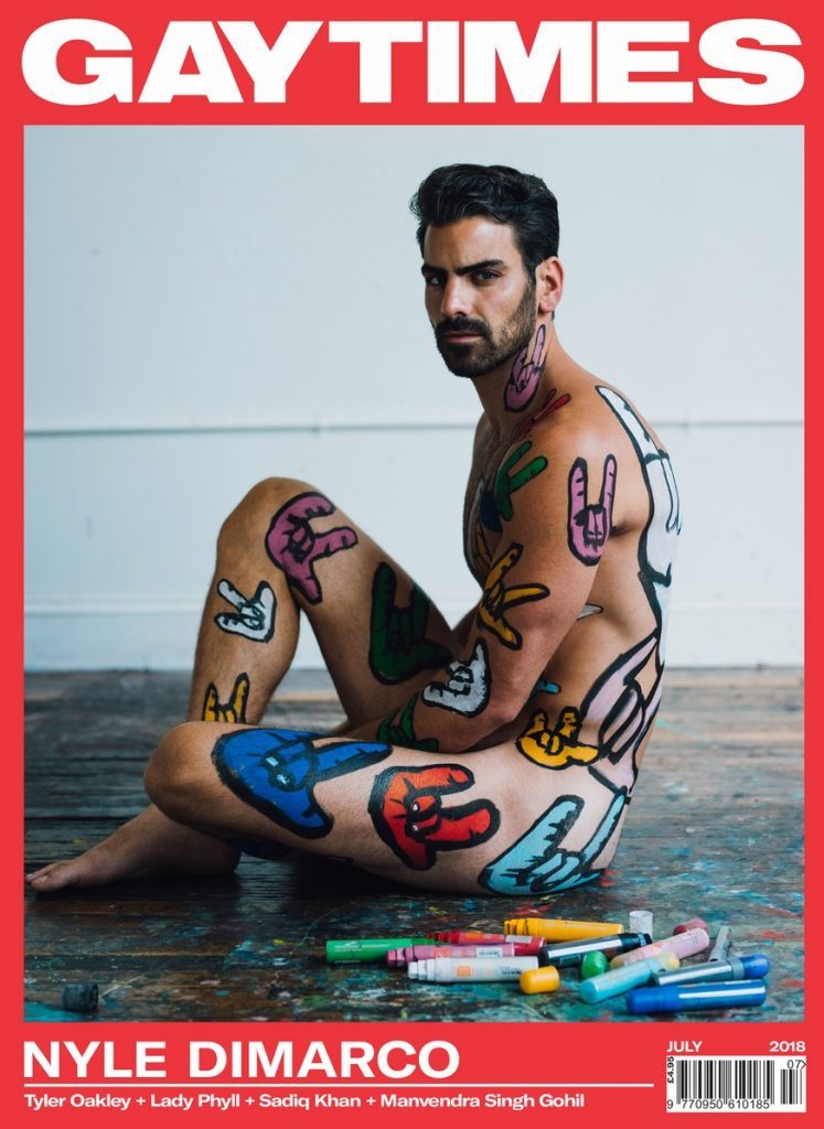 Nyle DiMarco on the cover of Gay Times cover