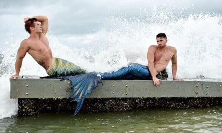 This is a photo of two mermen