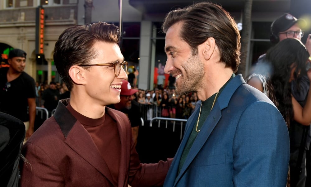 Jake Gyllenhaal and Tom Holland Cuddle In Bromantic Photo