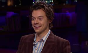 Harry Styles Swallows for Kendall Jenner on 'The Late Late Show'