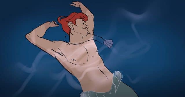 Male Ariel from The Little Mermaid Lying Back