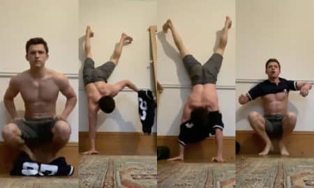 Tom Holland Started a Shirtless Handstand Challenge