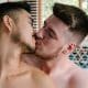 Two Topless Gay Men Kissing