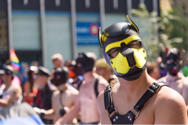 leather pride parade guy