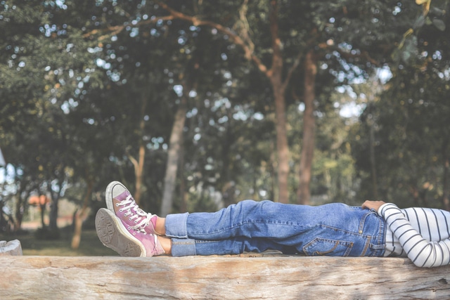 person along on park bench