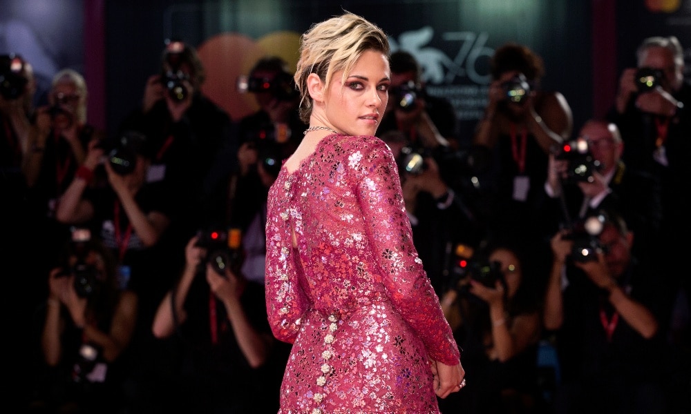 Kristen Stewart attends the premiere of the movie "Seberg" during the 76th Venice Film Festival on August 30, 2019 in Venice