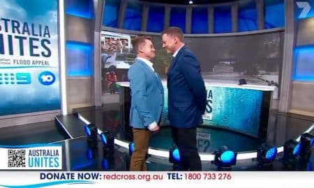 Straight Hosts Grant Denyer and Ben Fordham Kiss