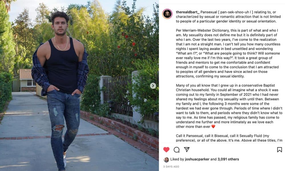 David Barta Comes Out Pansexual
