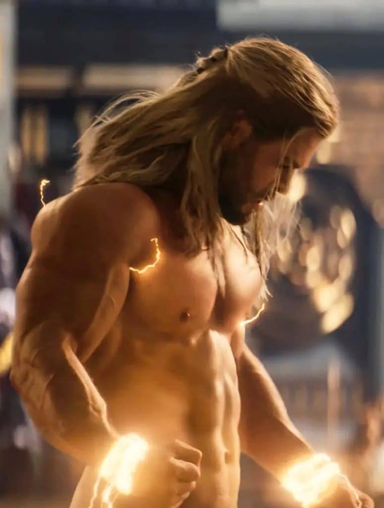This is a photo of Chris Hemsworth as Thor naked