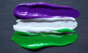 This is a photo of the colors of the genderqueer flag.