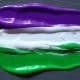 This is a photo of the colors of the genderqueer flag.