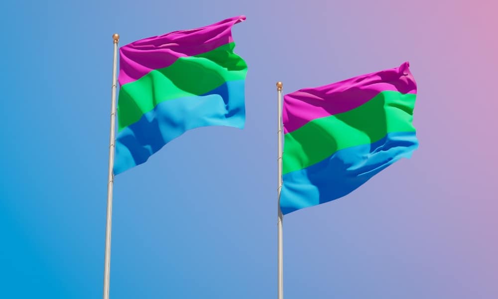 Polysexuality Pride flags.