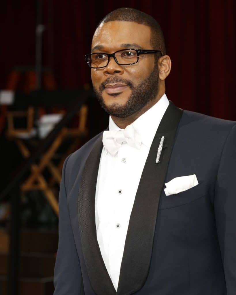 Tyler Perry wearing dress by Givenchy attends premiere of Netflix A Fall From Grace at Metrograph