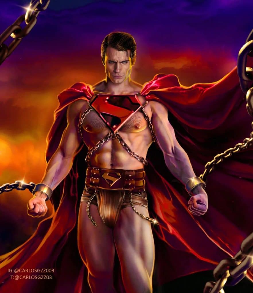 Superman in chains muscle art