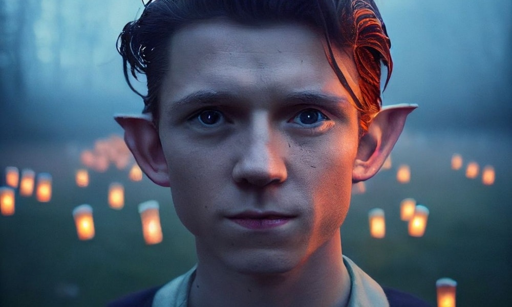 Tom holland as link from the legend of zelda breath of the wild