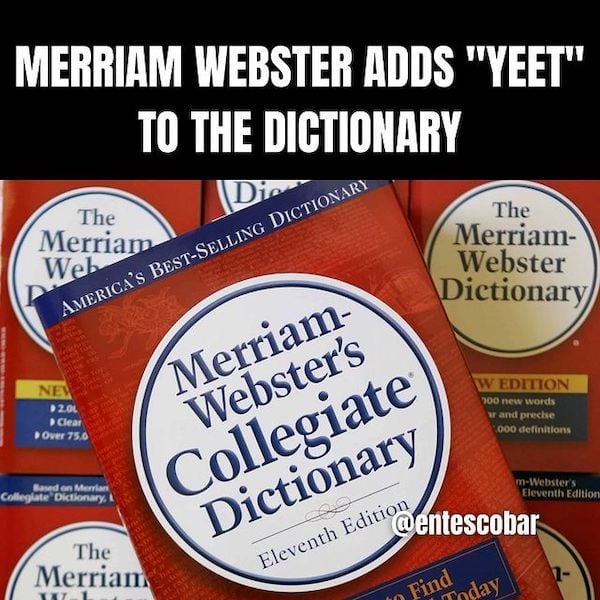 webster dictionary adds yeet