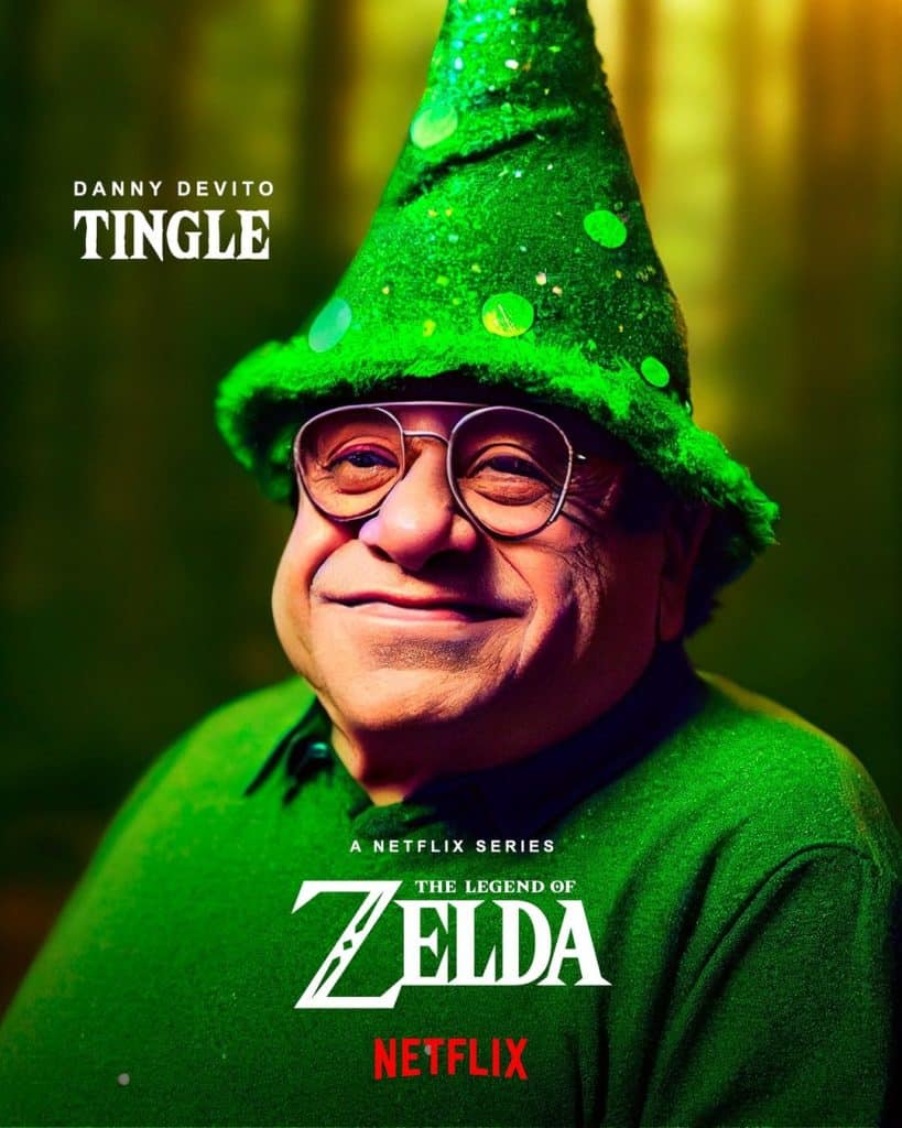 Danny Devito as Tingle in live-action Legend of Zelda on Netflix