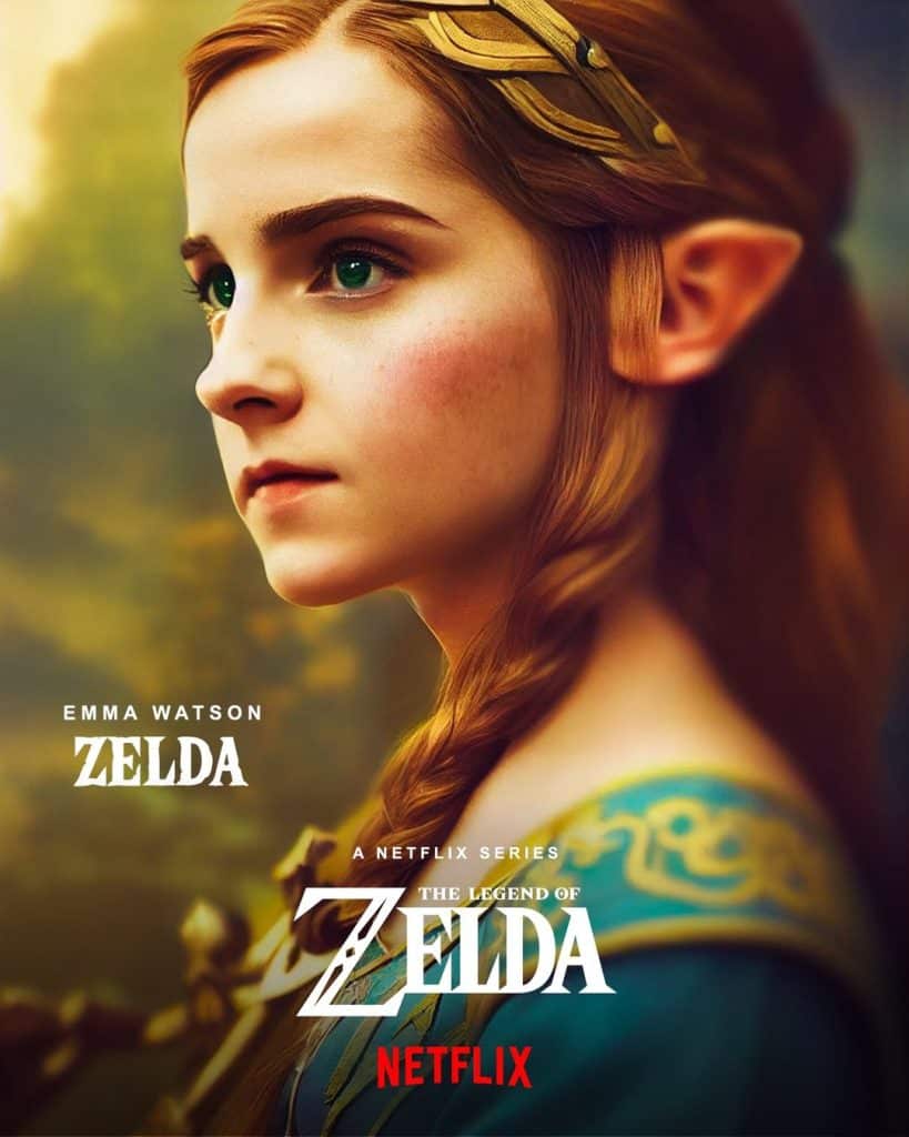 Emma Watson as Zelda in live-action Legend of Zelda on Netflix
