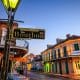 Pubs and bars with neon lights in the French Quarter, New Orleans