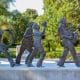 Sculptures of celebrated musicians in the Roots of Music Cultural Sculpture Garden in Armstrong Park, New Orleans