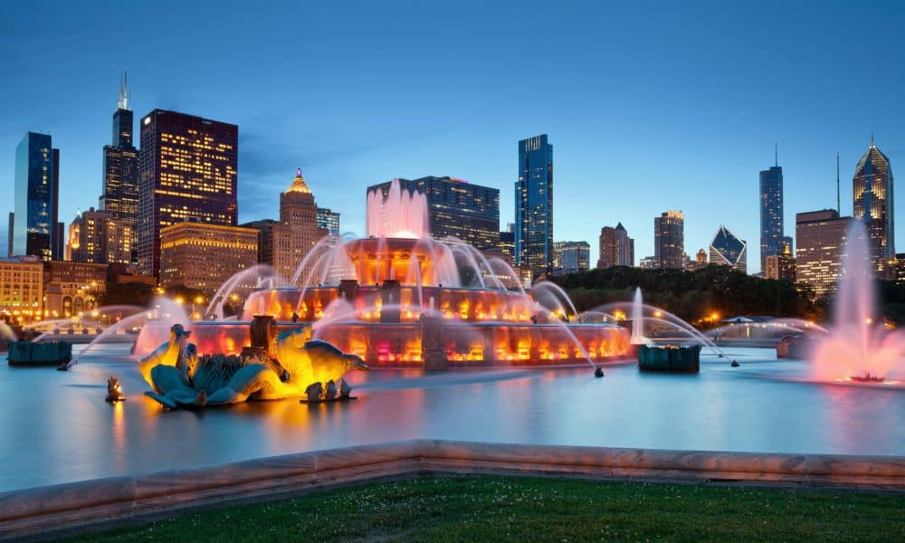 Buckingham Fountain. Image of Buckingham Fountain in Grant Park, Chicago, Illinois, USA.