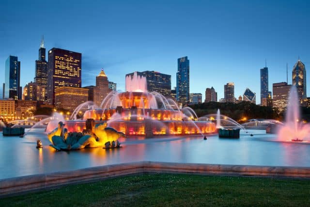 Buckingham Fountain. Image of Buckingham Fountain in Grant Park, Chicago, Illinois, USA.