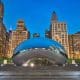 Photo of the Bean at Millenium Park in Chicago, IL at blue hour.