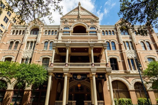 The historic Driskill Hotel built in 1886 and located on Brazos Street in downtown is a popular tourist destination.