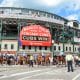Wrigley Field, home of the Chicago Cubs, is shown here on May 29, 2016. Fans are celebrating their 7-2 win against the Philadelphia Phillies.