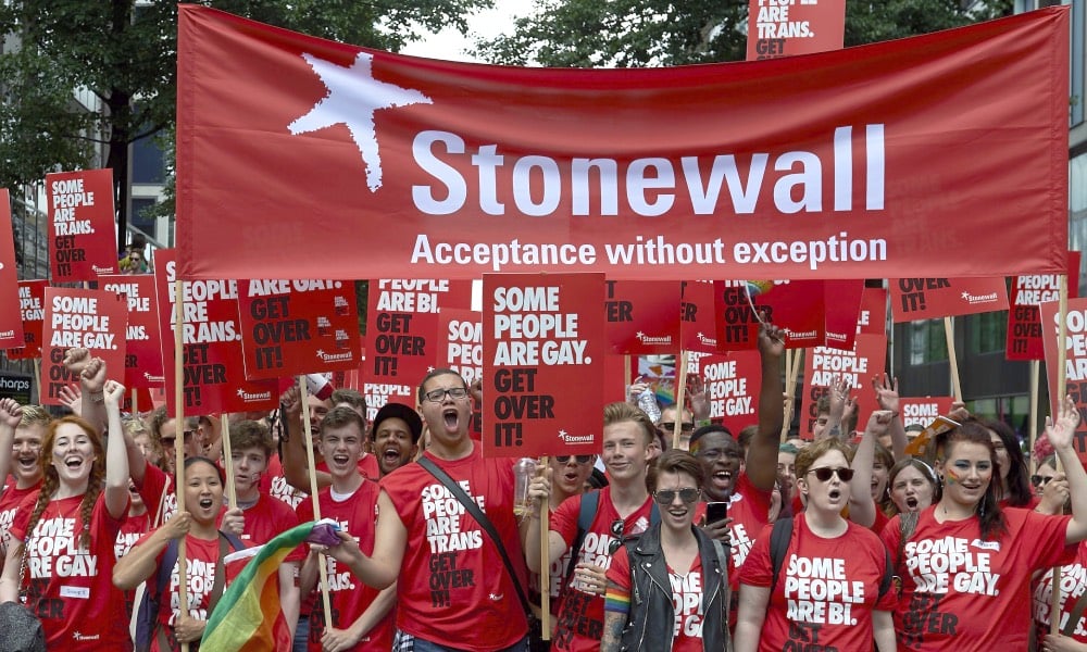 Stonewall is the UK – and Europe’s – largest LGBT+ charity.