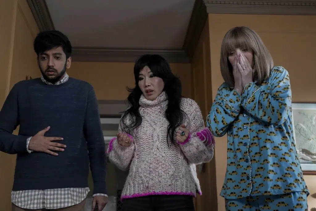 Nik Dodani, Vivian Bang, Lisa Kudrow for 'The Parenting.' Photo: Max