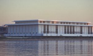 Exterior of the Kennedy Center on the Potomac River, Washington, D.C., undated.