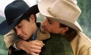 Jake Gyllenhaal and Heath Ledger in Brokeback Mountain.